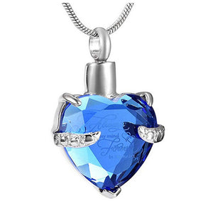 Beautiful Crystal Heart Cremation Necklace for Ashes