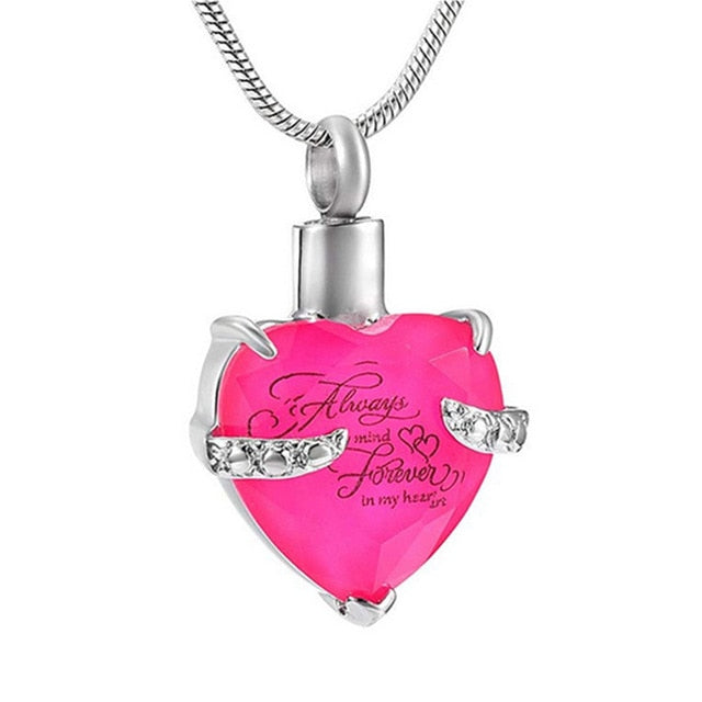 Beautiful Crystal Heart Cremation Necklace for Ashes