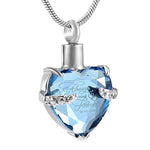 Beautiful Crystal Heart Cremation Necklace for Ashes