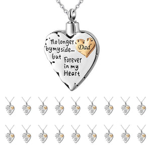 No Longer by My Side But Forever in My Heart Cremation Ashes Urn Pendant Necklace