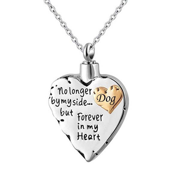 No Longer by My Side But Forever in My Heart Cremation Ashes Urn Pendant Necklace