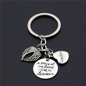 A Piece Of My Heart Is In Heaven Memorial Key Ring