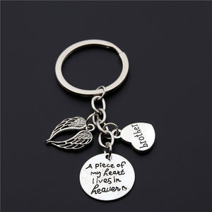 A Piece Of My Heart Is In Heaven Memorial Key Ring