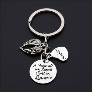 A Piece Of My Heart Is In Heaven Memorial Key Ring