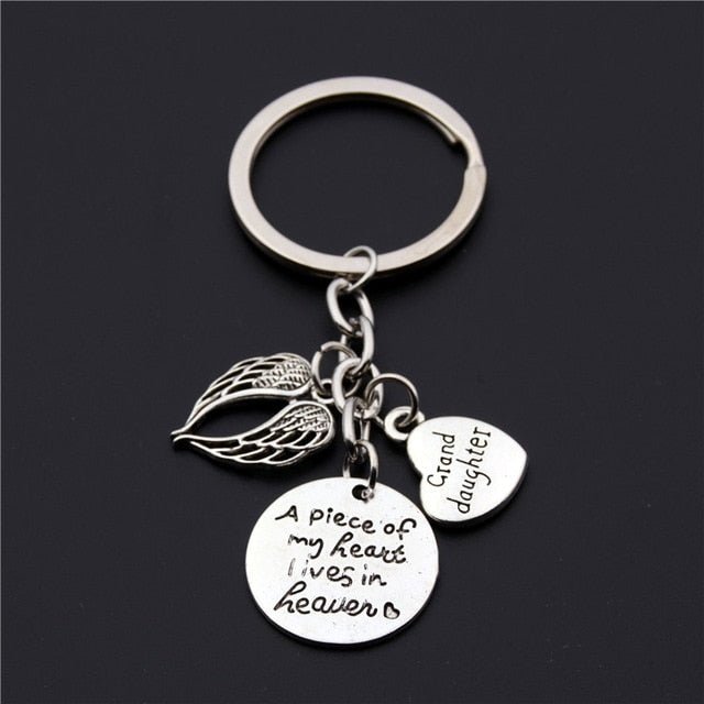 A Piece Of My Heart Is In Heaven Memorial Key Ring