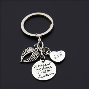 A Piece Of My Heart Is In Heaven Memorial Key Ring