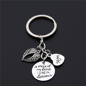 A Piece Of My Heart Is In Heaven Memorial Key Ring