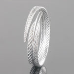 Unique  925 Sterling Silver Leaf Bangle