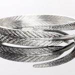 Unique  925 Sterling Silver Leaf Bangle