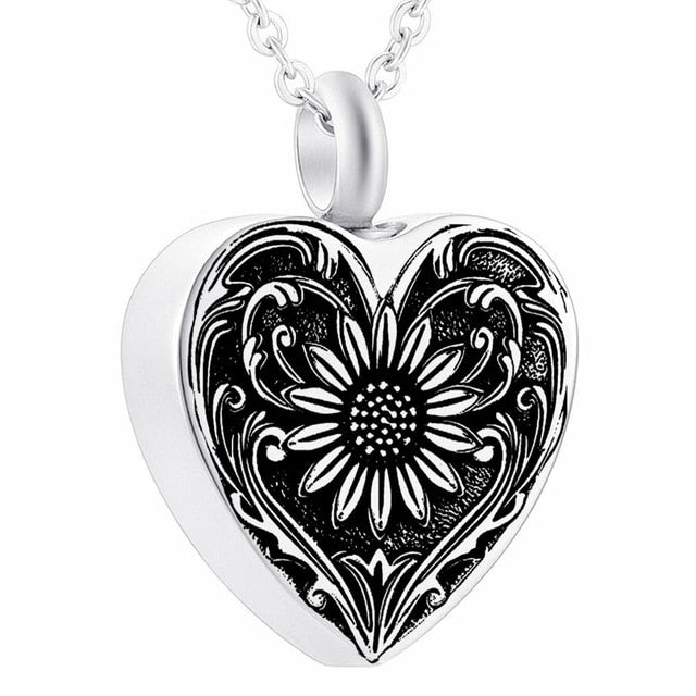 Heart Cremation Urn Necklace for Ashes