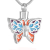 Colorful Butterfly Ash Holder Urn Pendant Necklace