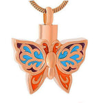 Colorful Butterfly Ash Holder Urn Pendant Necklace