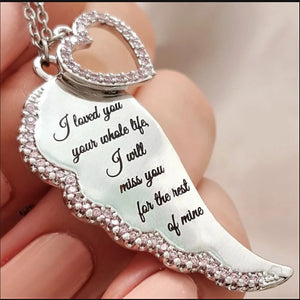 I will Miss You For The Rest of my Life Angel Wing Necklace