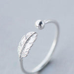 925 Sterling Silver Feather  Ring