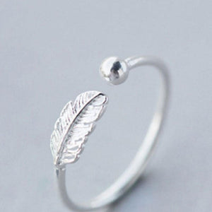 925 Sterling Silver Feather  Ring