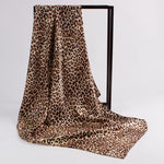 Luxury Silk Satin Leopard Print Scarf