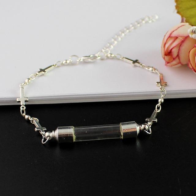 Memorial Glass Bracelet for Hair or Ashes