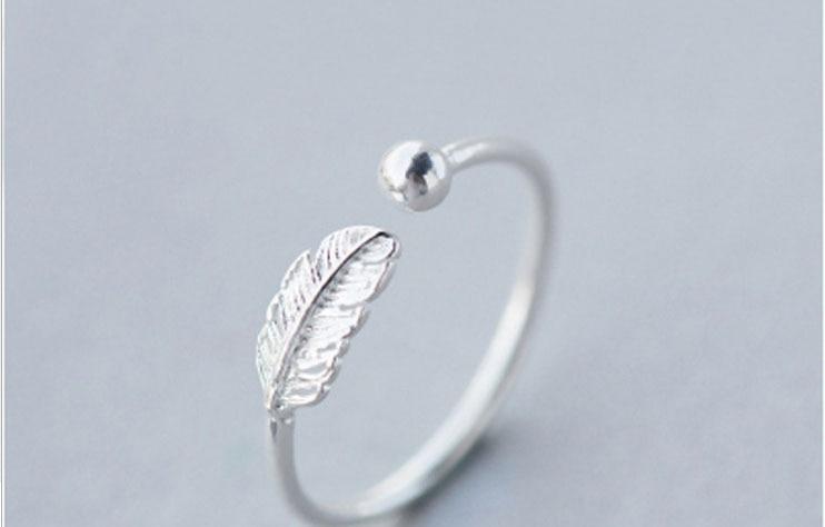 925 Sterling Silver Feather  Ring