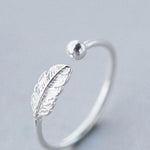 925 Sterling Silver Feather  Ring