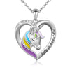 Life Is Beautiful Unicorn Heart  Necklace