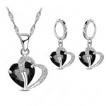 Luxury 925 Sterling Silver Cubic Zircon Necklace with matching Earrings