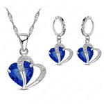 Luxury 925 Sterling Silver Cubic Zircon Necklace with matching Earrings