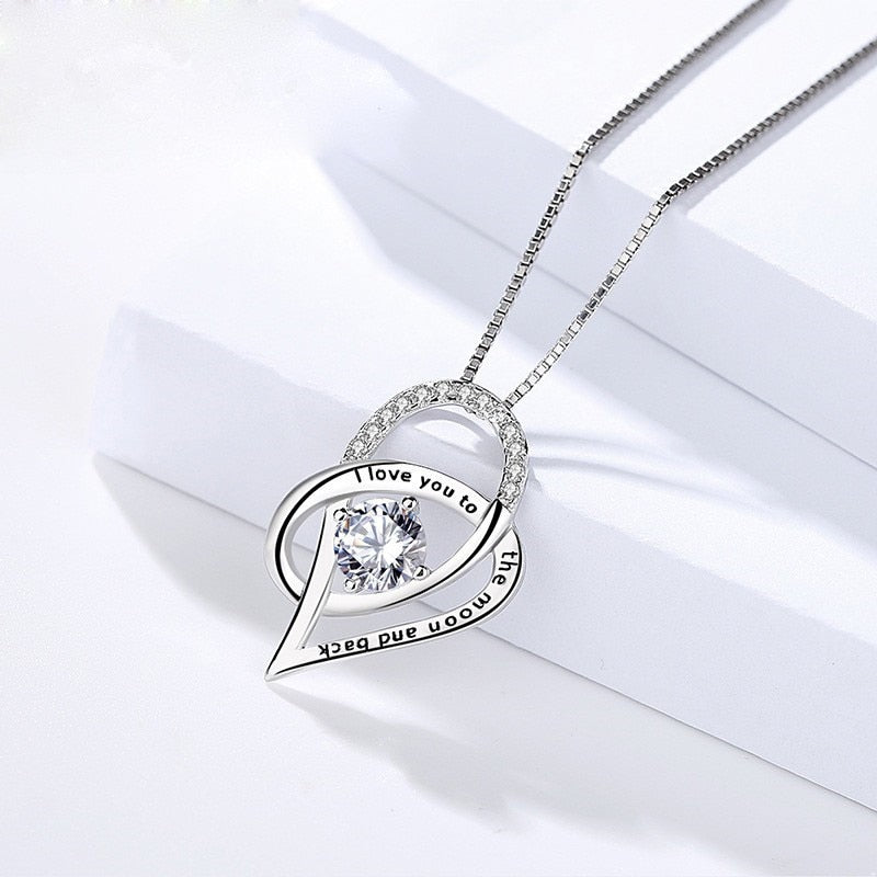 I love You Mom Zircon Necklace