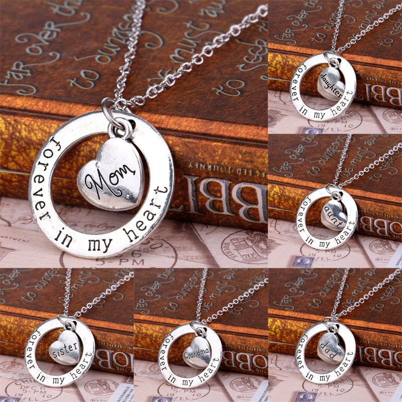 Forever In My Heart Circle Pendant Necklace