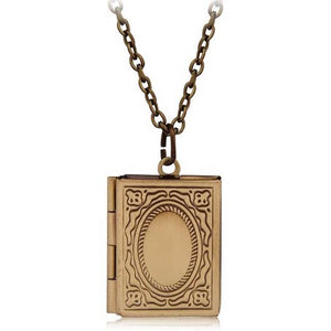 Delicate Book Locket Necklace