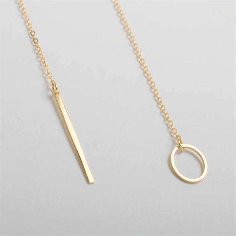 Golden Bar Lariat Necklace