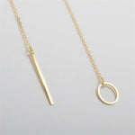 Golden Bar Lariat Necklace