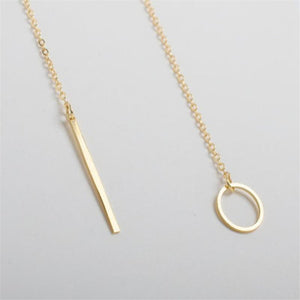 Golden Bar Lariat Necklace