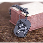 Black Wolf Obsidian Necklace