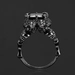 Power Clasp Black Gold Colored Ring