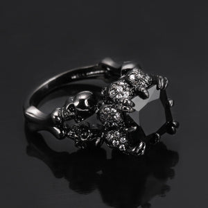 Power Clasp Black Gold Colored Ring