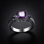 Purple Heart Black Gold Color Ring