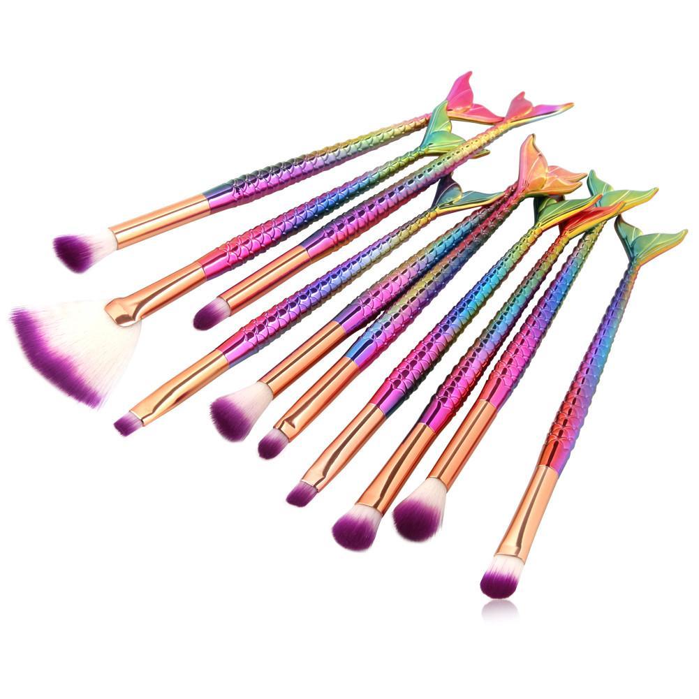 Hot 10pcs/15pcs Mermaid Brushes Makeup Set