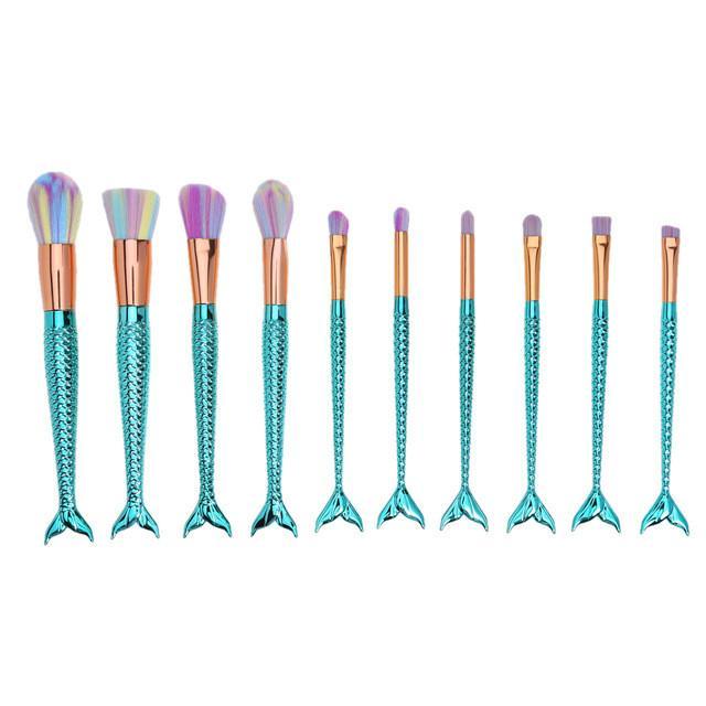 Hot 10pcs/15pcs Mermaid Brushes Makeup Set