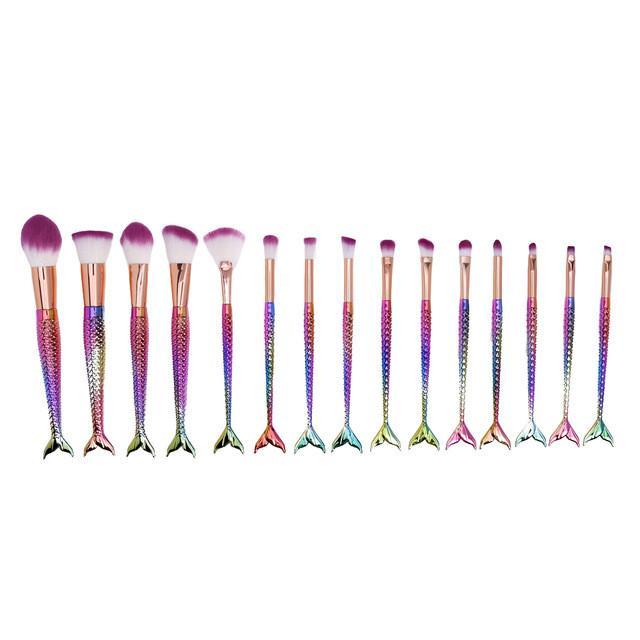 Hot 10pcs/15pcs Mermaid Brushes Makeup Set