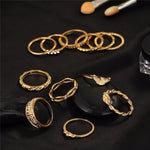 12 pc/set Charming  Gold & Silver Color Ring Set