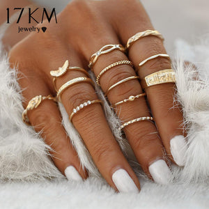 12 pc/set Charming  Gold & Silver Color Ring Set