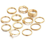 12 pc/set Charming  Gold & Silver Color Ring Set