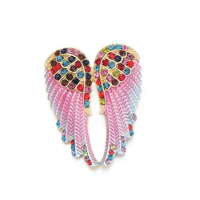 Crystal Angel Wings Brooches