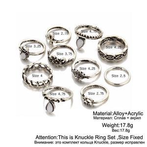 Trendy Fashion Rings 10 Piece Set