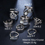 Trendy Fashion Rings 8 Piece Set