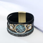 Magic Eye Leather Wrap Bracelet