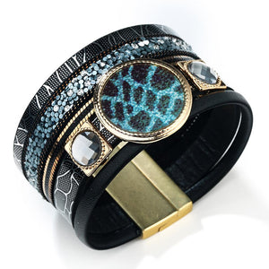 Magic Eye Leather Wrap Bracelet