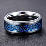 Mens Black Gold Carbon Fiber Dragon Ring