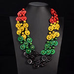 Hand Carved Tribal  Multi Layer Beads Necklace