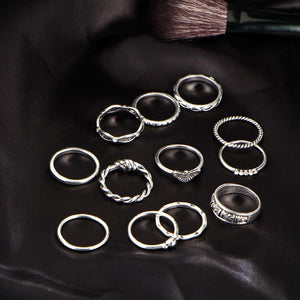 12 pc/set Charming  Gold & Silver Color Ring Set